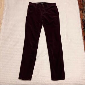 LOFT Women's Burgundy corduroy straight leg pants
